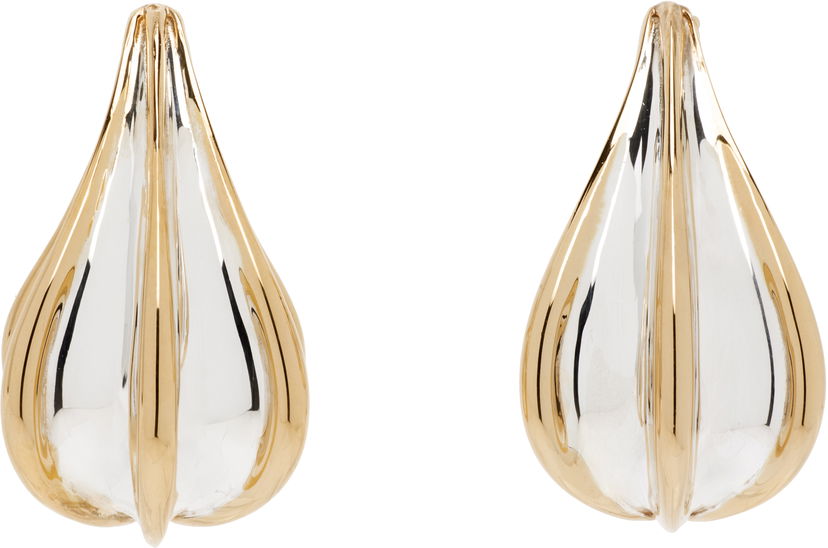 Обеци Bottega Veneta Bottega Veneta Mini Gold & Silver Drop Earrings Металик | 838154 V507D
