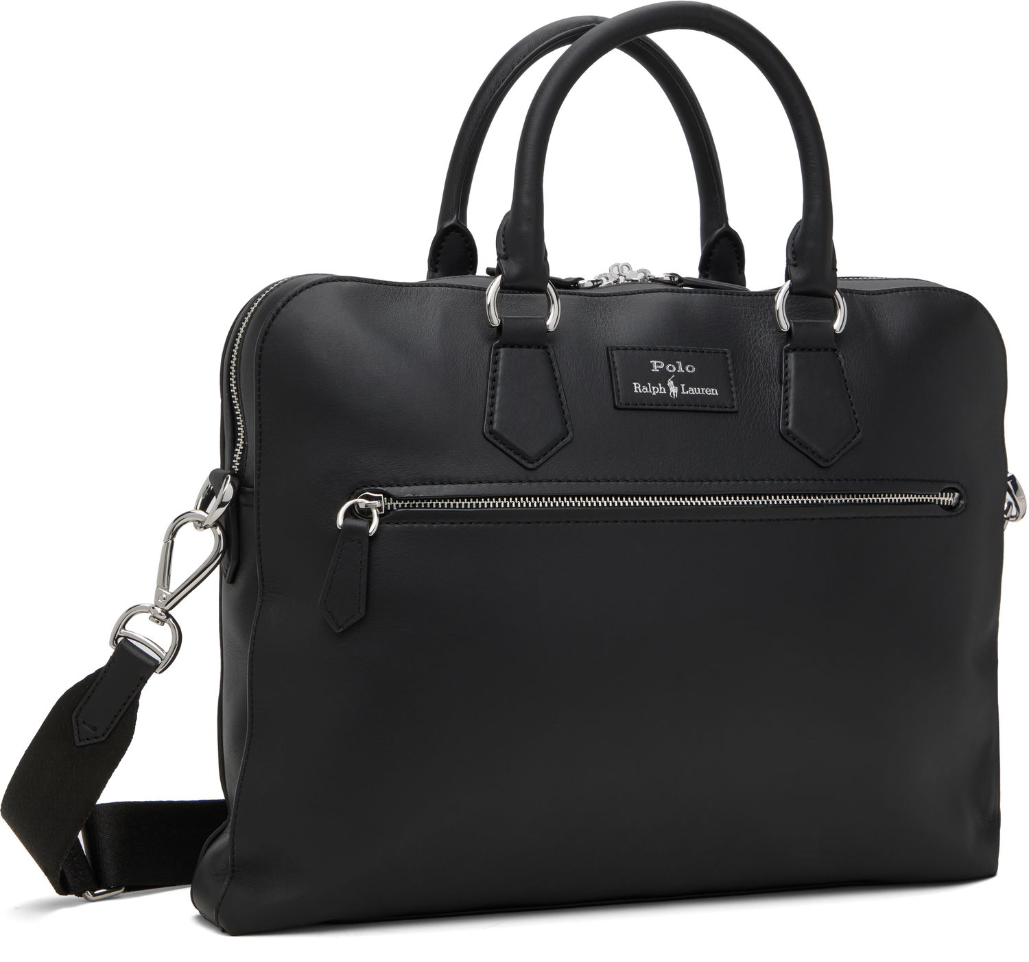 Чанта през рамо Polo by Ralph Lauren Ralph Lauren Smooth Leather Commuter Briefcase Черно | 405962454001, 1