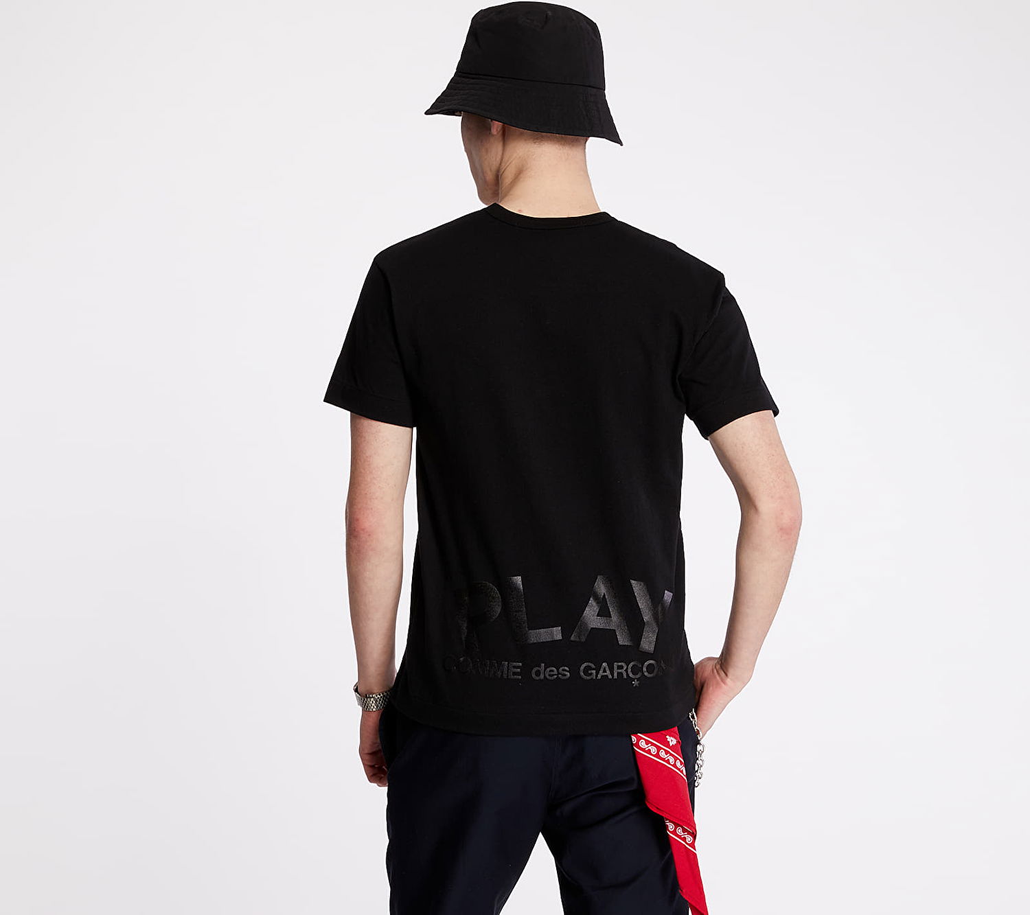 Тениска Comme des Garçons Comme des Garçons PLAY Double Heart T-Shirt Черно | AX-T194 BLACK, 1