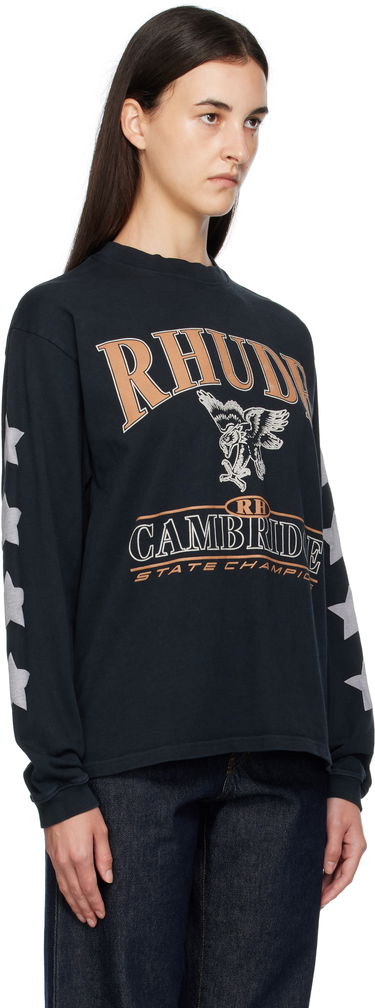 Тениска Rhude Rhude 'Cambridge State Champs' Long Sleeve T-Shirt Черно | RHPF25TT15012, 1