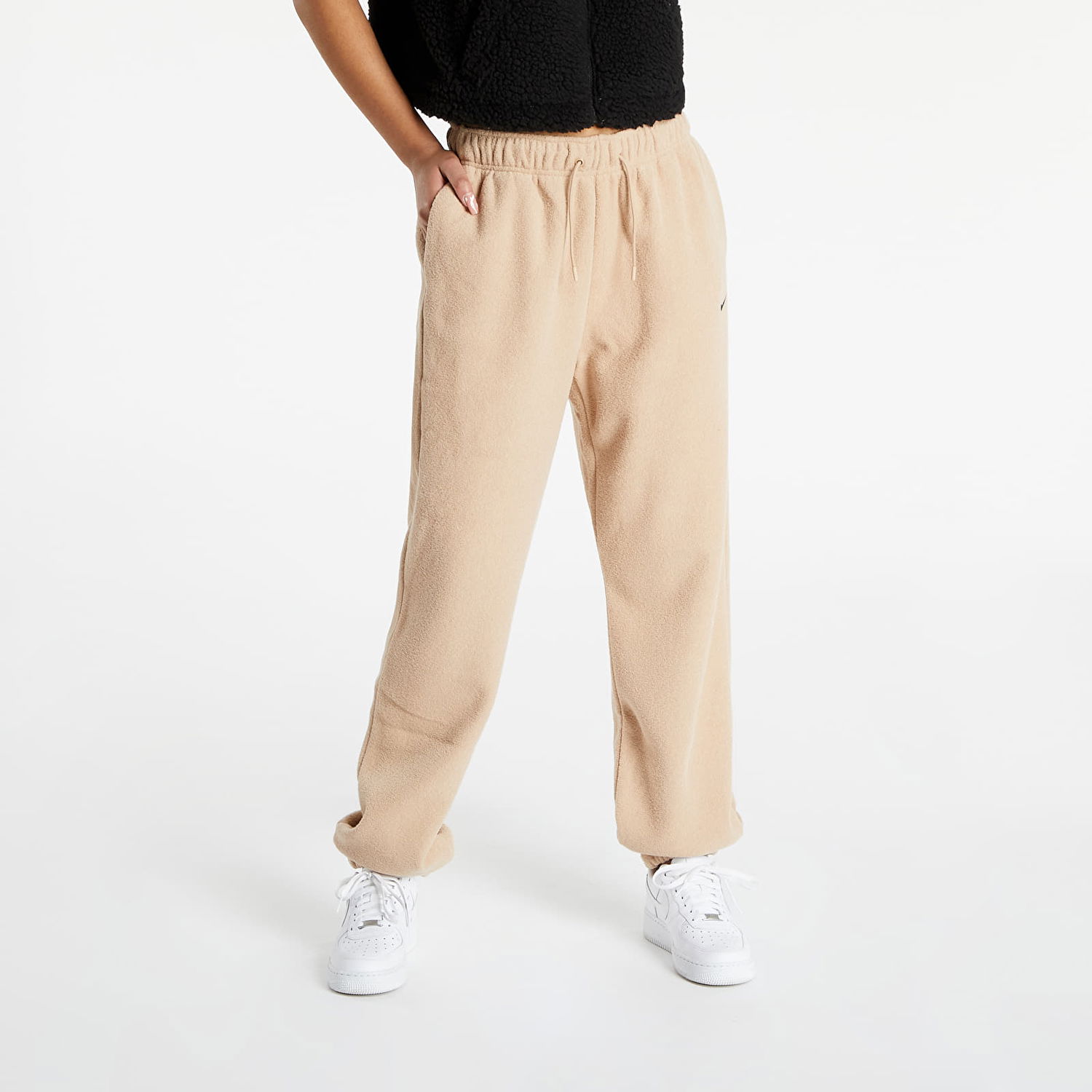 Спортни панталони Nike WMNS Essentials Soloswoosh Fleece Pant Бежово | DD5110-200, 0