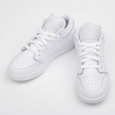 Кецове и обувки Jordan Air Jordan 1 Low "Triple White" GS Бяло | 553560-126, 2