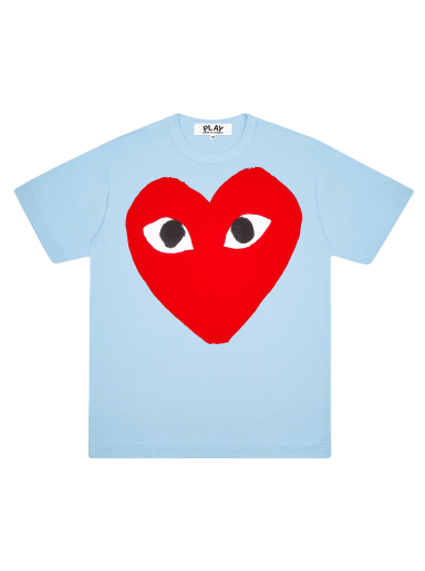 Тениска Comme des Garçons PLAY Pastelle Red Logo T-Shirt Синьо | AZ T274 051 1