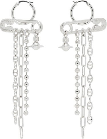 Обеци Vivienne Westwood Vivienne Westwood Ginetta Safety Pin Orb Dangle Earrings Металик | 6202017A-02P019-, 0