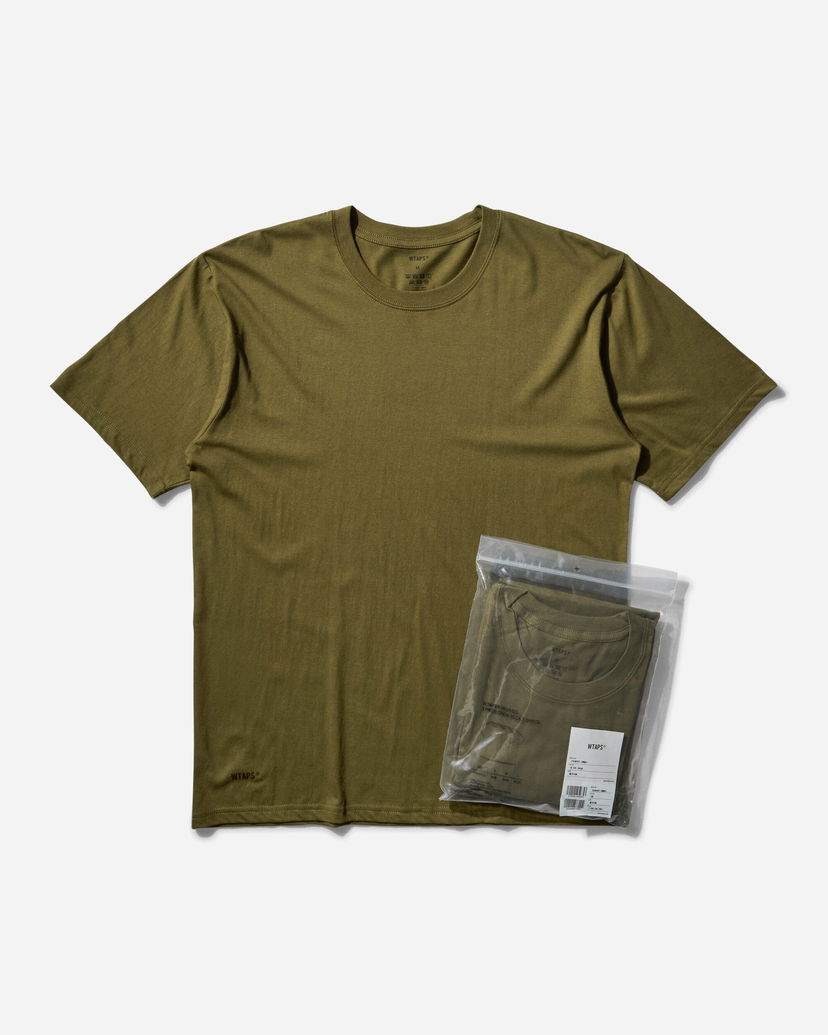 Тениска WTAPS Skivvies 3-Pack T-Shirt Зелено | 242MYDT-UWM01 003