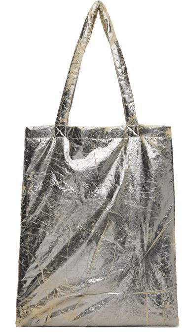 Голяма пазарска чанта Rick Owens DRKSHDW Concordians Crinkled Metallic Nylon Shopper Tote Металик | DA02E7431 NPFPA, 0