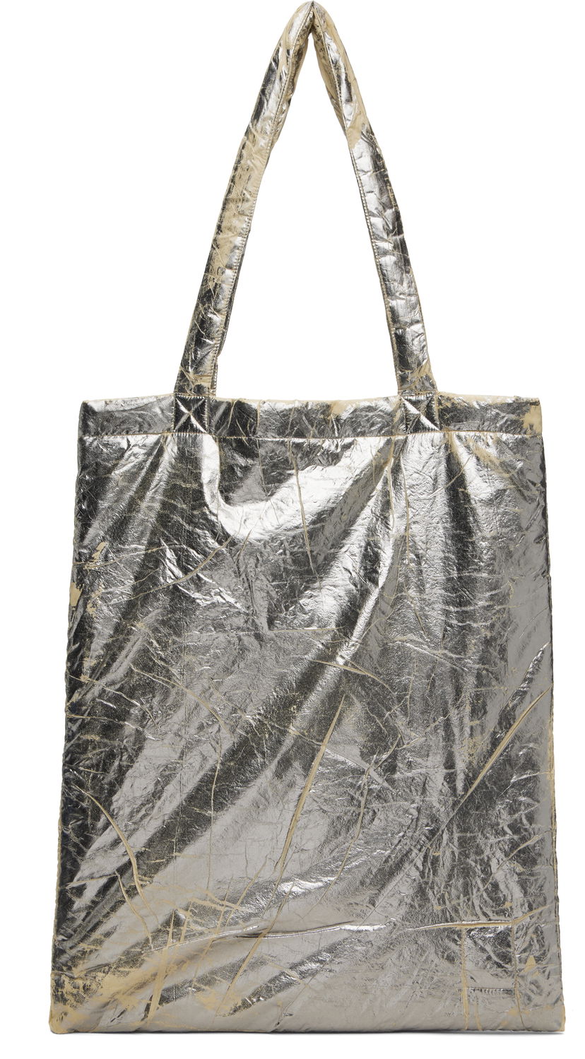 Голяма пазарска чанта Rick Owens DRKSHDW Concordians Crinkled Metallic Nylon Shopper Tote Металик | DA02E7431 NPFPA