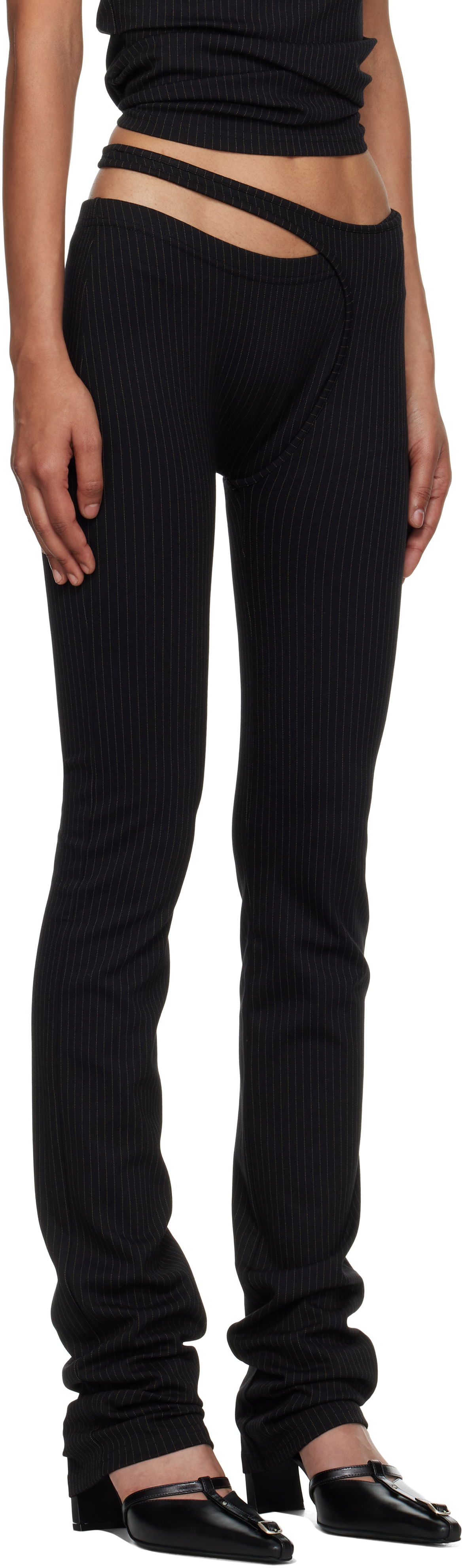 Клинове Ottolinger Ottolinger Ada Pinstripe Leggings Черно | 102-800603-03, 1