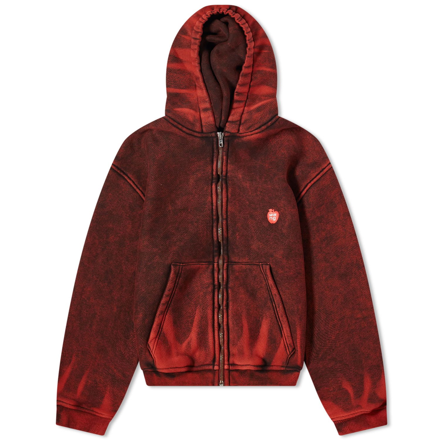 Суитчър Alexander Wang Shrunken Zip Up Hoodie Бургунди | 1CC1241873-644A, 0