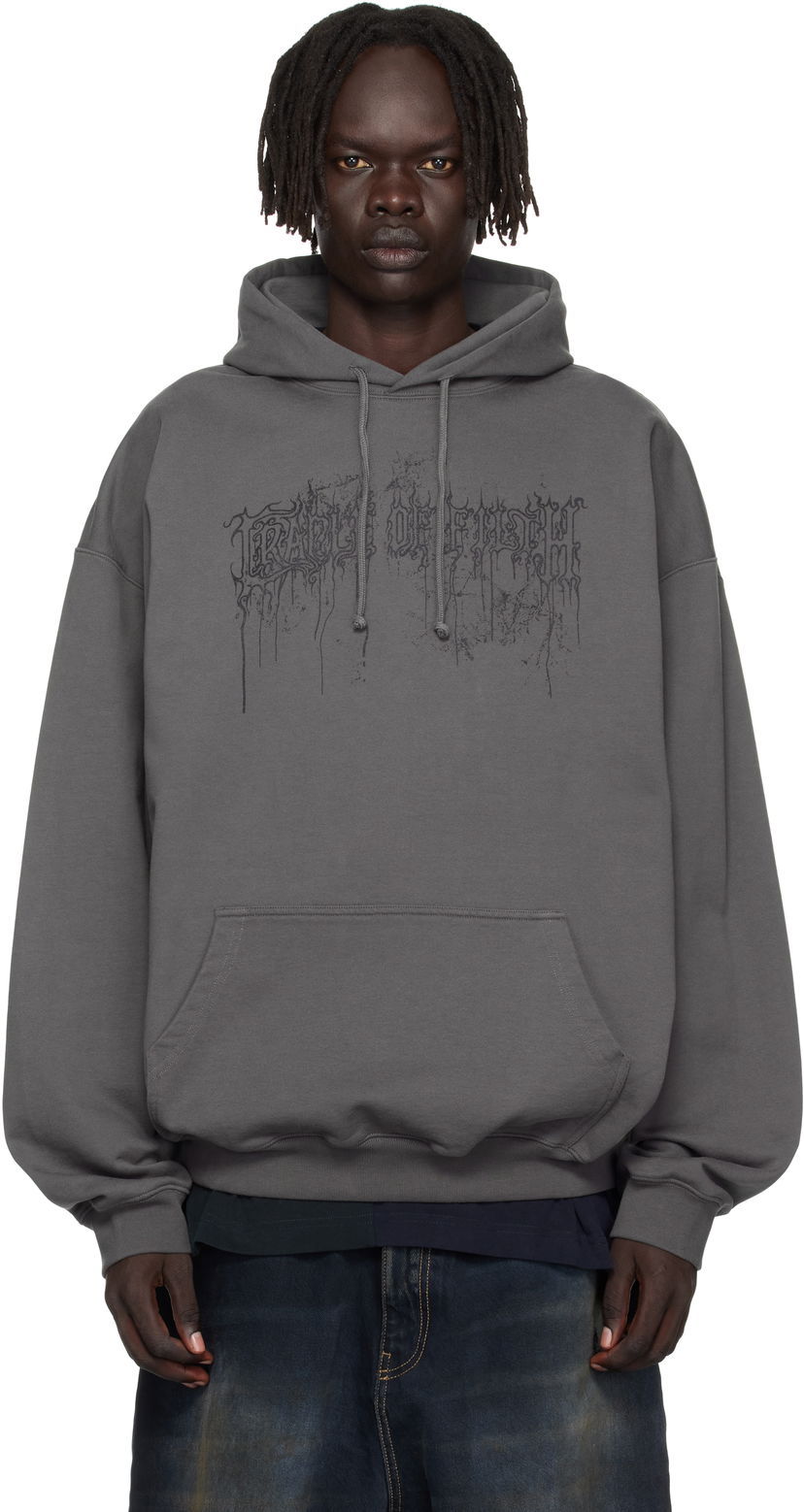 Суитчър VETEMENTS Vetements Cradle of Filth Dripped Logo Oversized Hoodie Сиво | UCF76HD400M