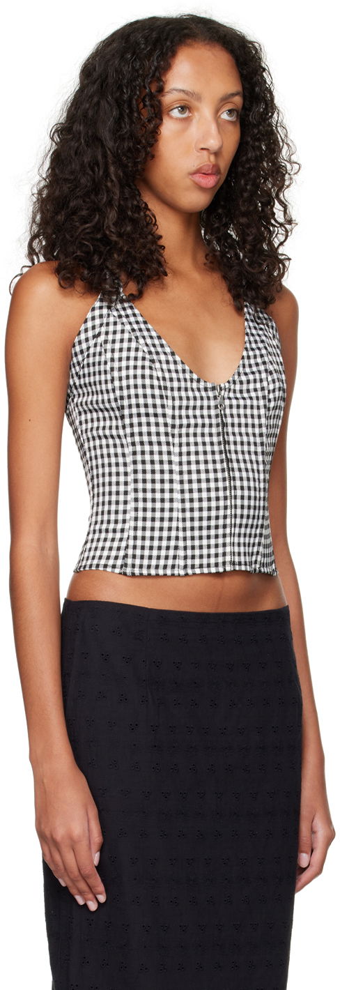 Потник Miaou Miaou Work Capsule Valda Gingham Corset Top Черно | 7056GINOND, 1