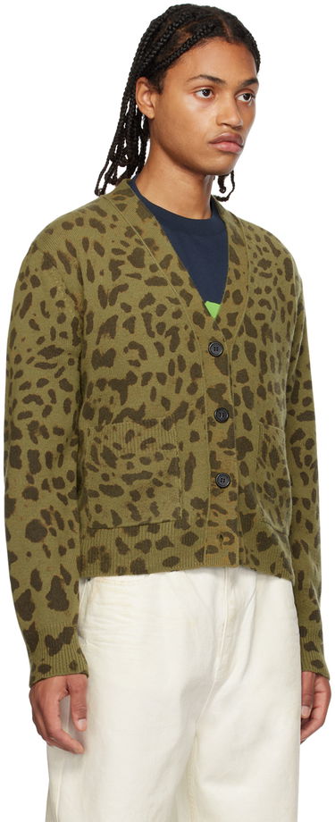 Пуловер We11done We11done Leopard Print Cardigan Зелено | WD-KC3-23-622-U-KK, 1