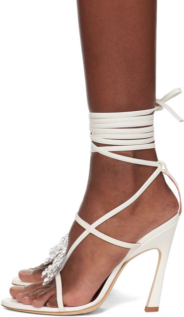 Значка Blumarine Blumarine Butterfly '105 Heeled Sandals Бяло | 6A4531PX507S1400, 2
