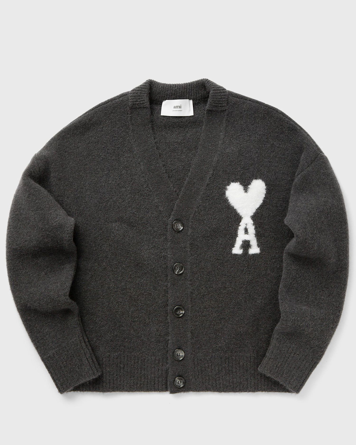 Пуловер AMI Paris CARDIGAN DE COEUR ECRU Сиво | UKC025.KN0032-061, 0