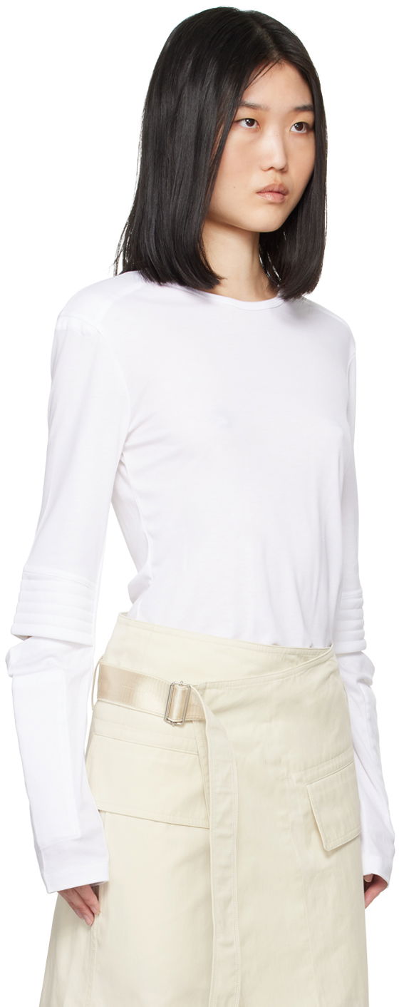Тениска Helmut Lang Helmut Lang Astro Crew Long Sleeve T-Shirt Бяло | O05HW502, 1