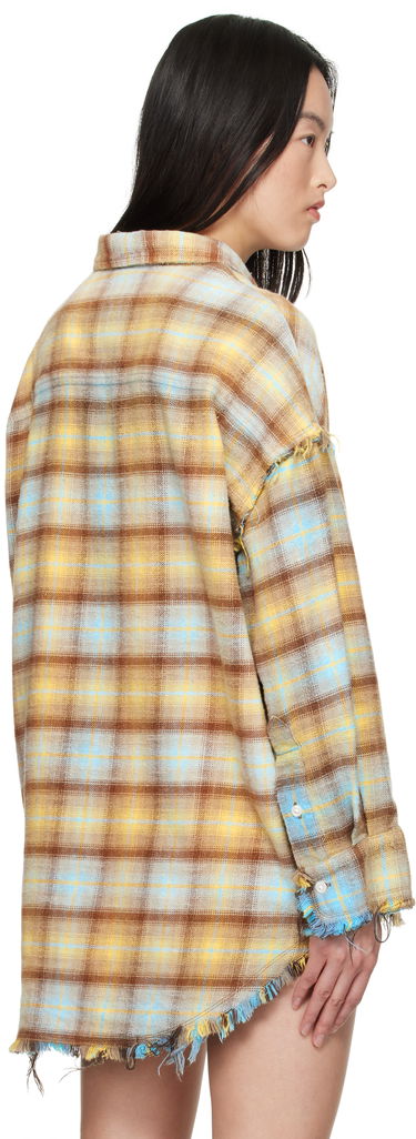 Риза R13 R13 Shredded Seam Drop Neck Plaid Shirt Многоцветен | R13WR075-R503B, 2