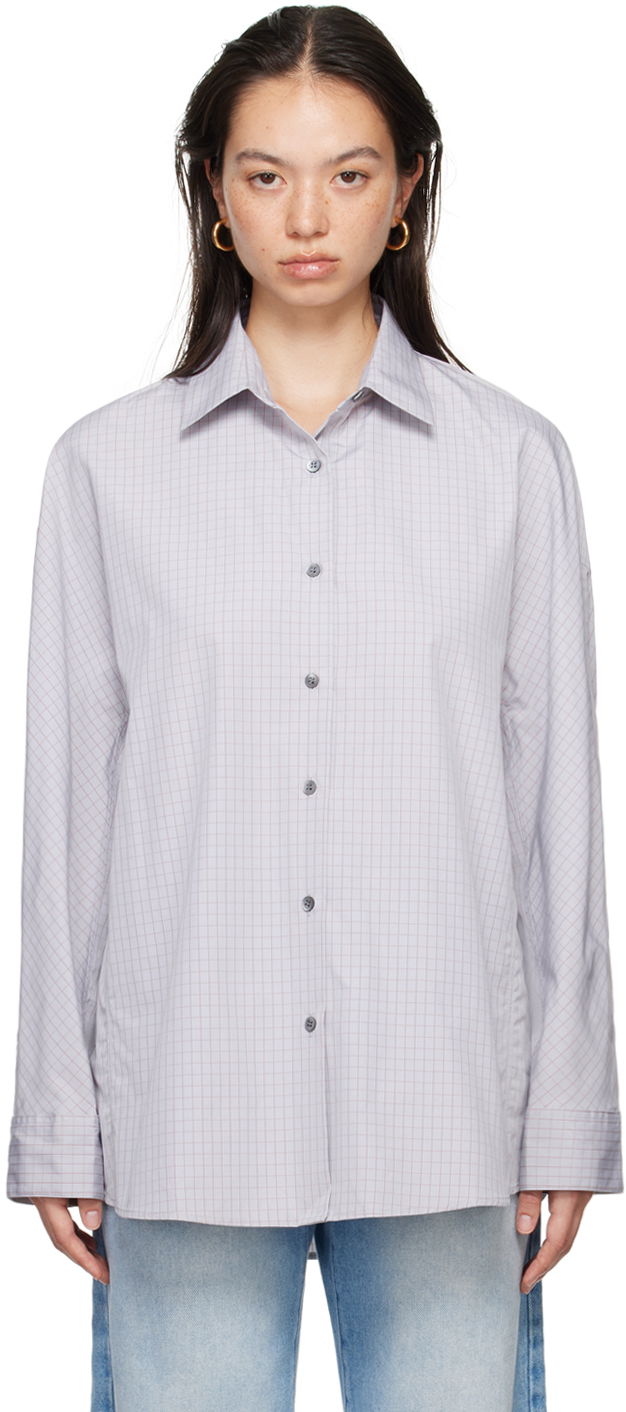 Риза Dries Van Noten Check Shirt Синьо | 242-010701-9247