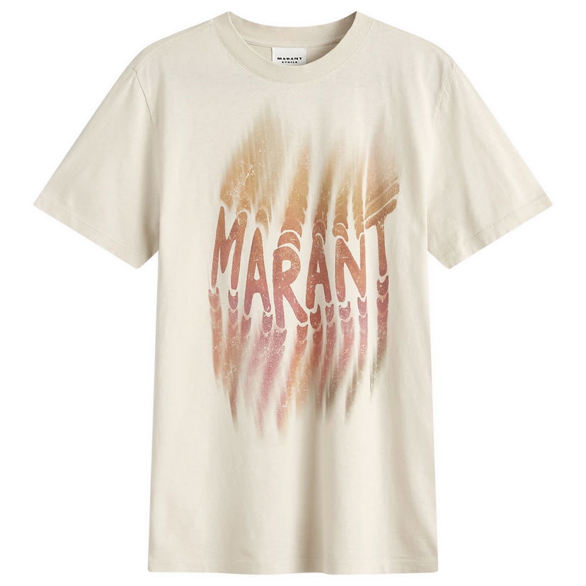 Тениска Isabel Marant Étoile Spray Logo T-Shirt Бежово | TS0147FA-C1N07E