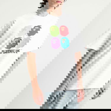 Тениска BAPE Multi Ape Head T-Shirt Бяло | 001TEL801318M-WHT, 2