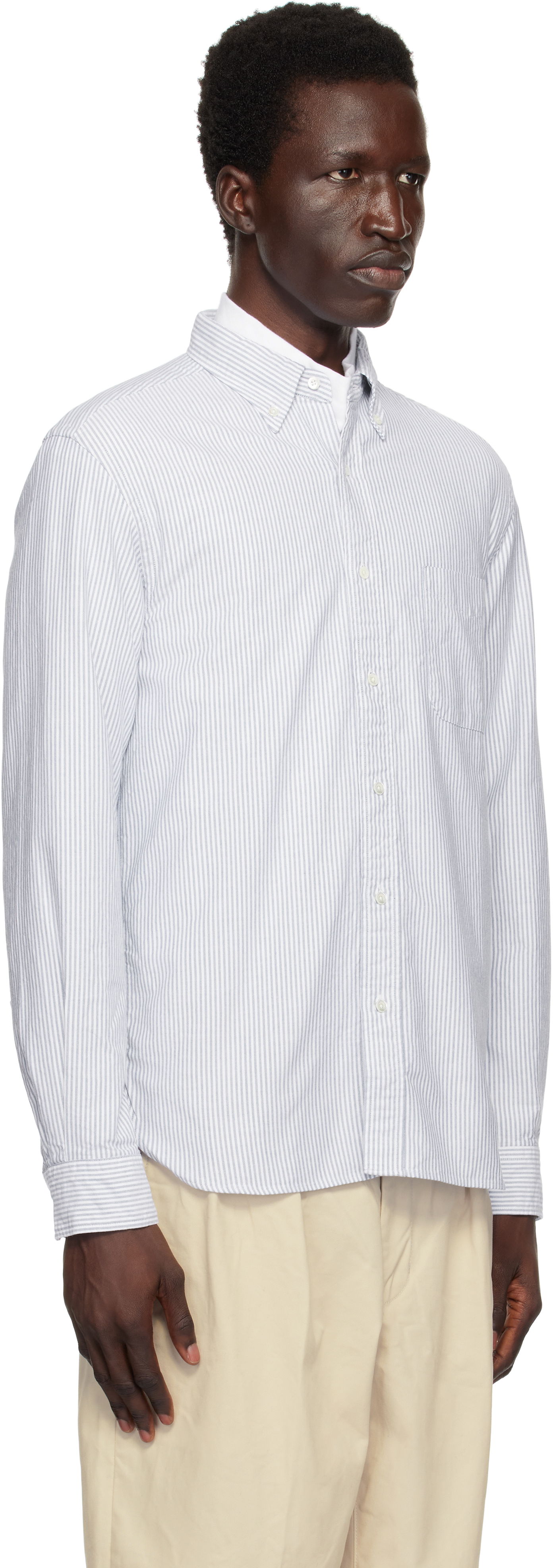Риза BEAMS BEAMS PLUS BD Oxford Candy Stripe Shirt Синьо | 38110012139, 1
