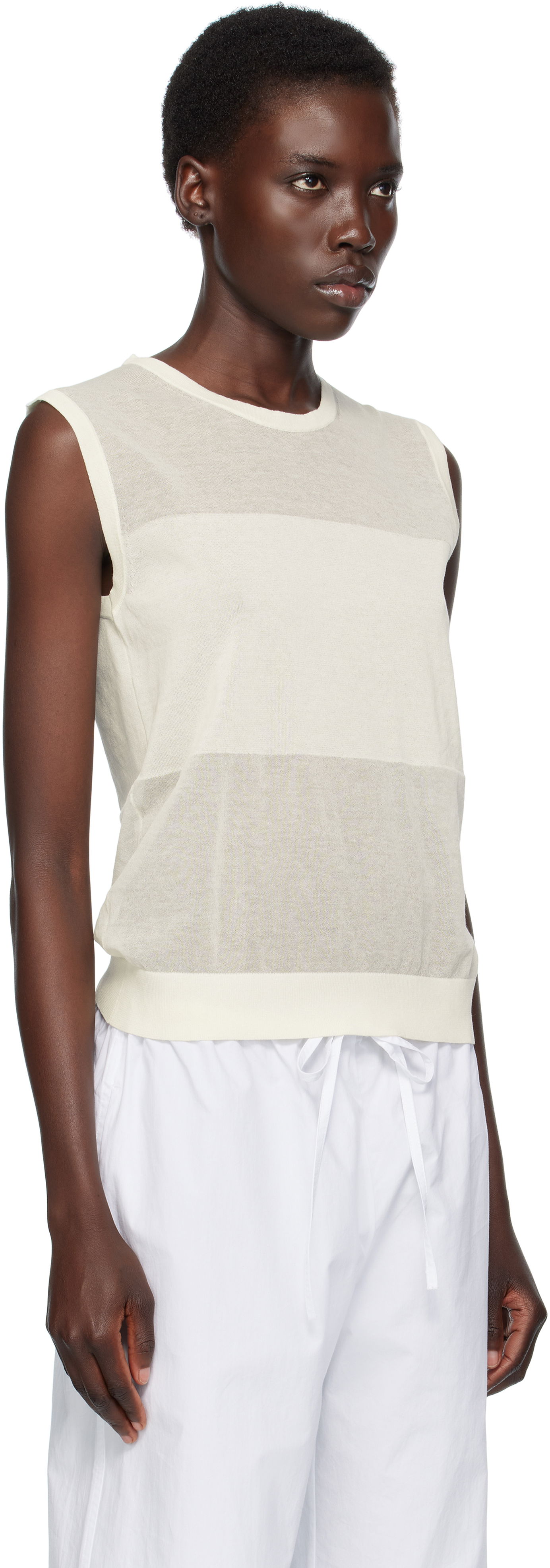 Потник Loulou de Saison Loulou de Saison Anita Sleeveless Striped Top Бяло | ANITA, 1