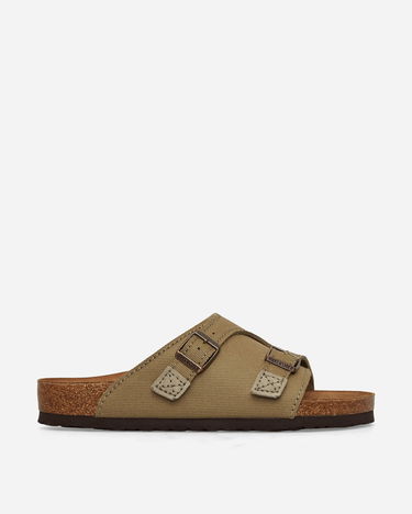 Кецове и обувки Birkenstock Zürich Suede Canvas Sandals Зелено | 1028755, 1