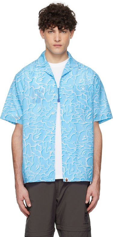 Риза BAPE Camouflage Print Shirt Синьо | 001SRK701001F, 0
