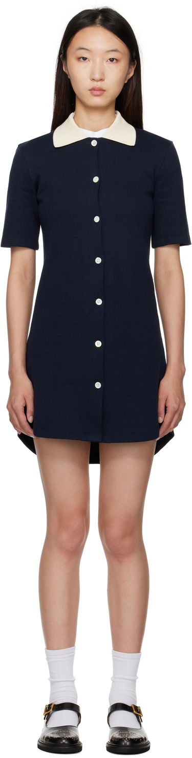 Pокля Thom Browne Thom Browne Double Face Knit Polo Minidress Тъмно синьо | FJD129A-J0223, 0