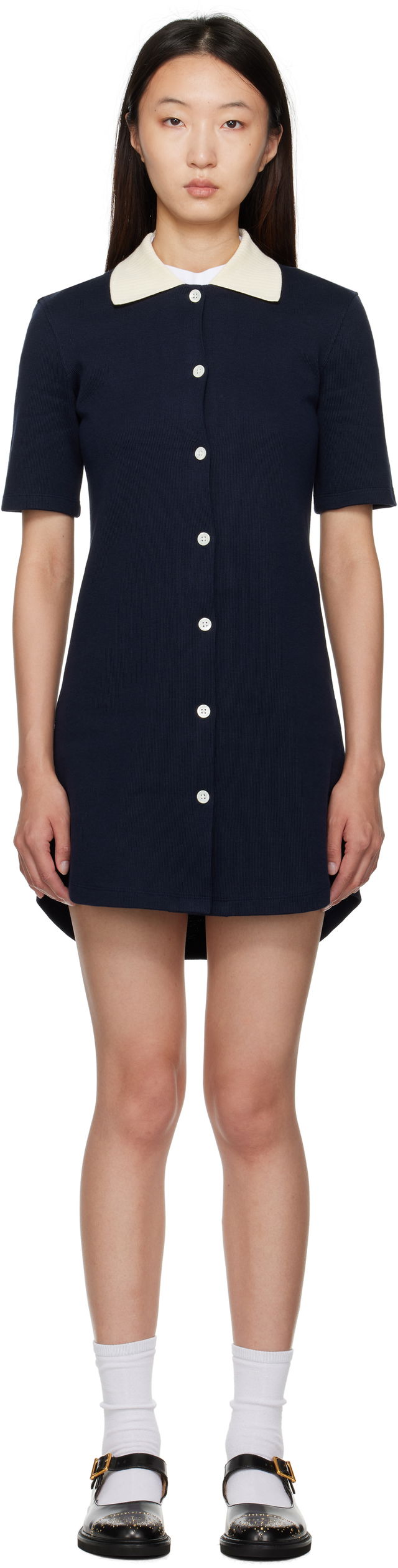Thom Browne Double Face Knit Polo Minidress