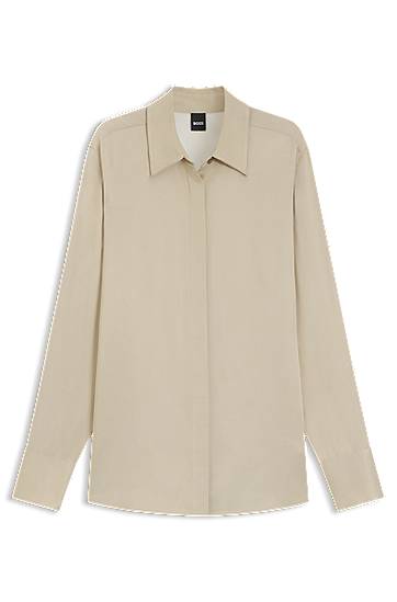 Regular-Fit Satin Blouse, 0