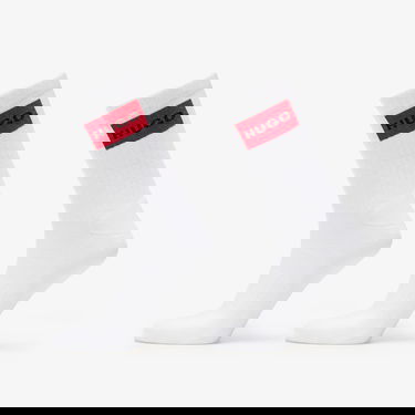 Чорапи BOSS Hugo Logo Quarter 2-Pack Socks Бяло | 50510640-100, 0