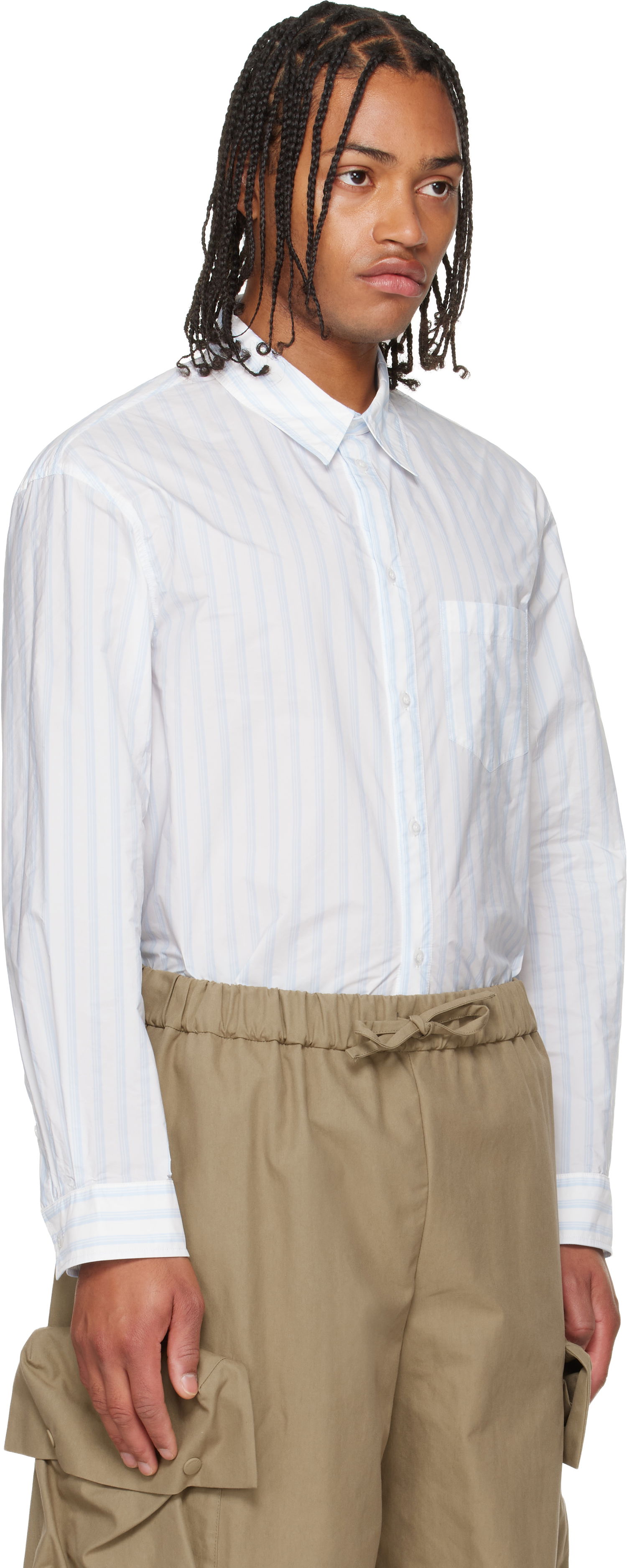 Риза Simone Rocha Simone Rocha Easy Striped Shirt Бяло | 5394D 1222, 1