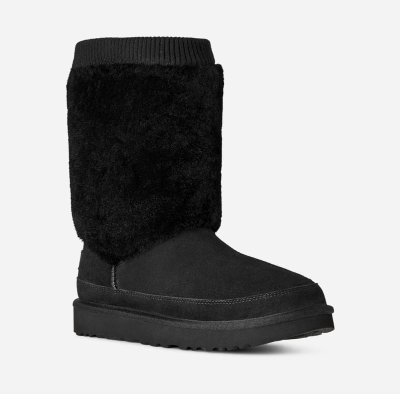 Кецове и обувки UGG Classic Short Posy Boots Черно | 1174577-BLK, 1