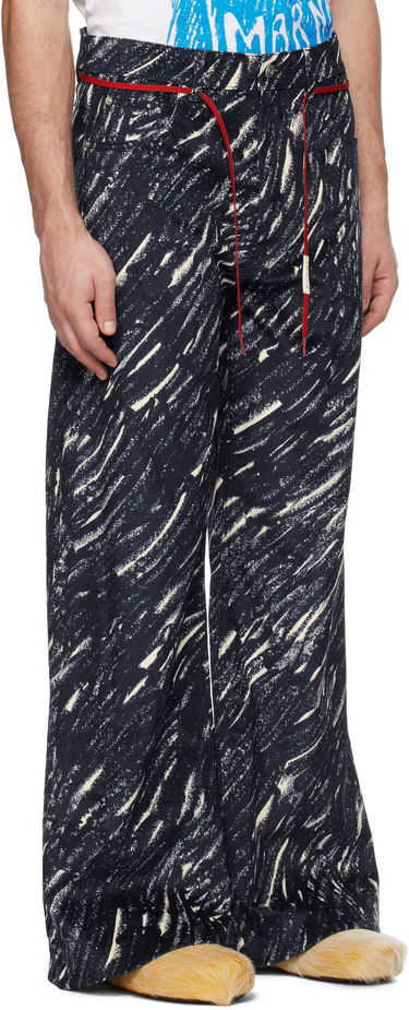 Панталони Marni Marni Flocked Denim Flared Jeans Тъмно синьо | PUJU0019A0 UTC432, 1