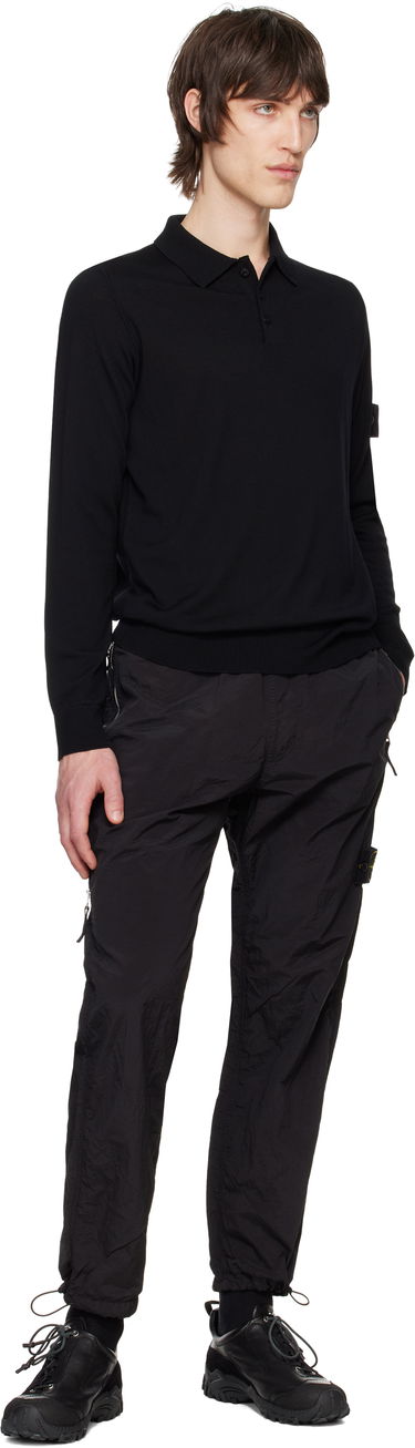 Пуловер Stone Island Stone Island Pure Wool Long Sleeve Polo Черно | K1S15 5100071 S00FC, 4