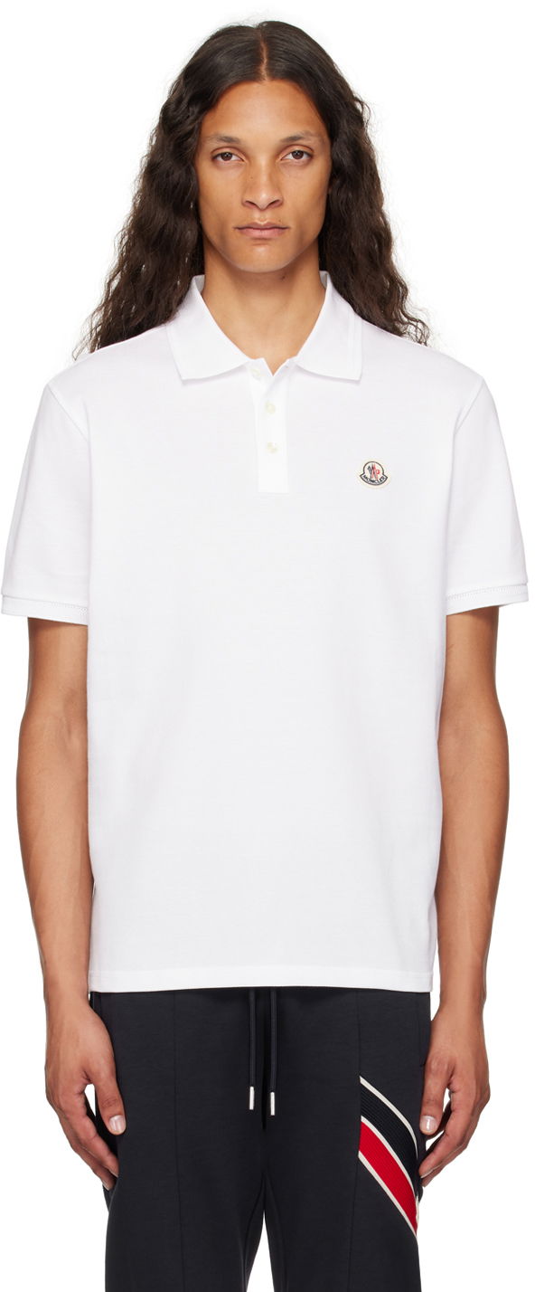 Поло тениска Moncler Logo Patch Polo Shirt Бяло | J20918A0000984556, 0