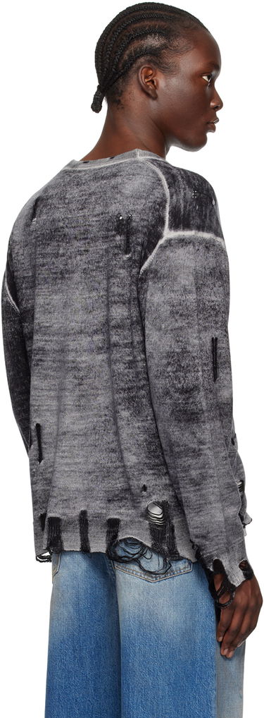 Пуловер R13 R13 Reverse Print Boyfriend Cardigan Сиво | R13MY200-Y158B, 2