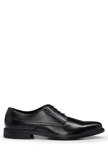 Аксесоари BOSS Nappa Leather Derby Shoes with Embossed Logo Черно | 50497869, 1