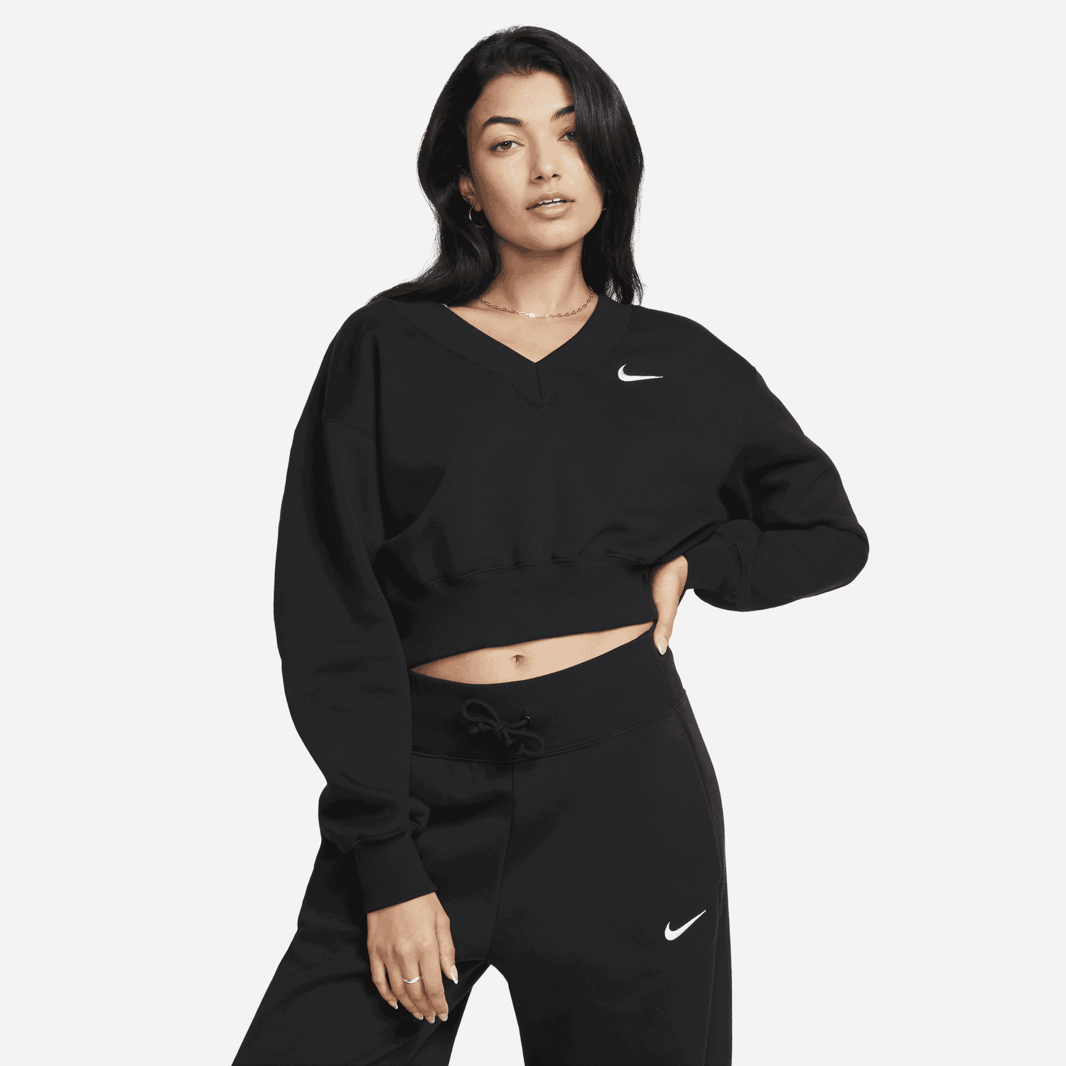Суитчър Nike Sportswear Phoenix Fleece Sweatshirt Черно | FN3651-010, 0