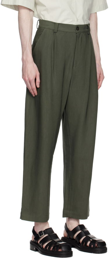 Панталони Studio Nicholson Studio Nicholson Tuck Trousers Зелено | TUCK SNM-787, 1