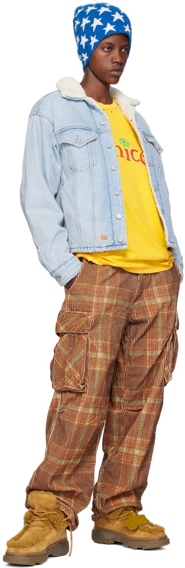 Карго панталони ERL Plaid Corduroy Cargo Pants Кафяво | ERL07P010, 3