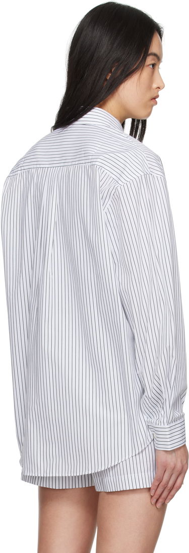 Риза Sporty & Rich Sporty & Rich Oversized Pinstriped Shirt Бяло | SI006606302ST71, 2