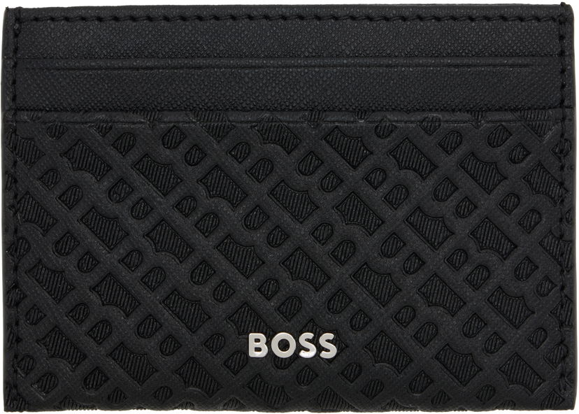 Портфейл BOSS Embossed-Logo Card Holder Черно | 50548817