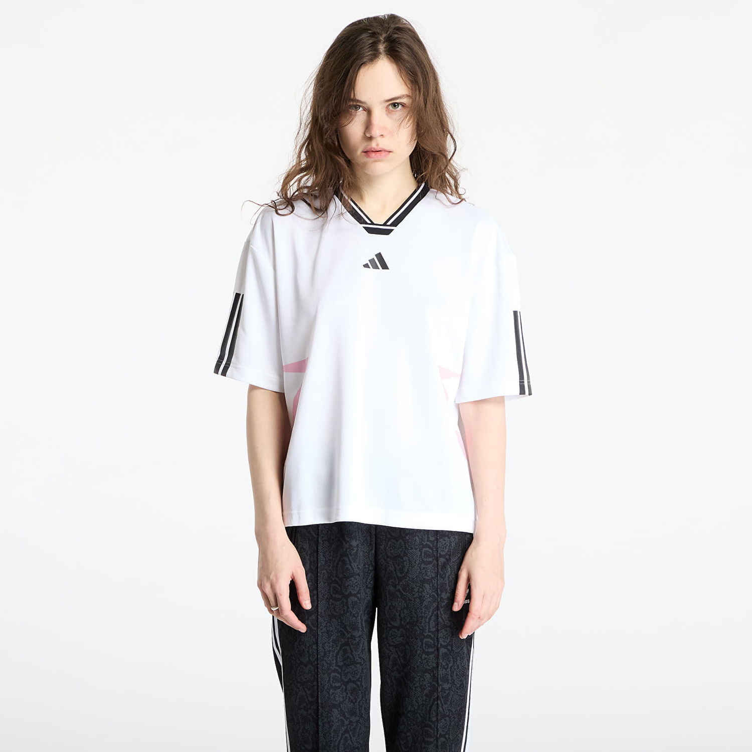 Тениска adidas Originals Tiro Cut 3 Stripes Color Block Boyfriend T-Shirt Бяло | JG4061, 0