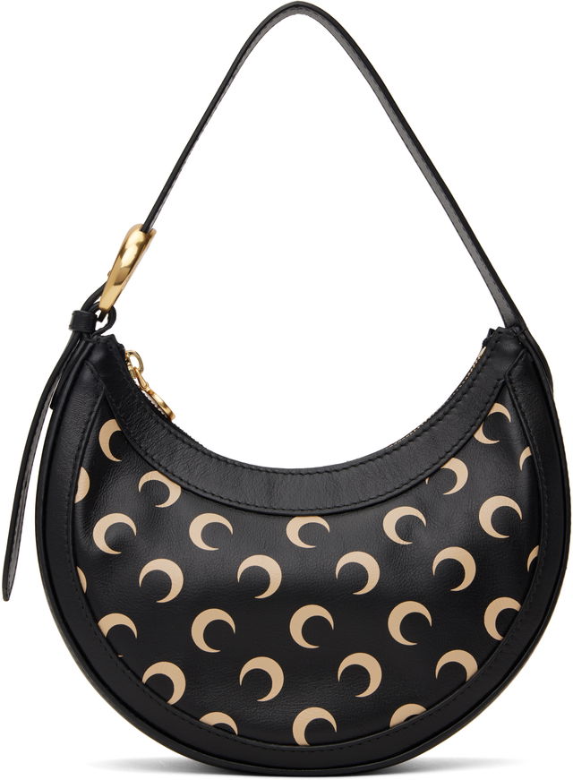 Leather Moon Print Mini Shoulder Bag