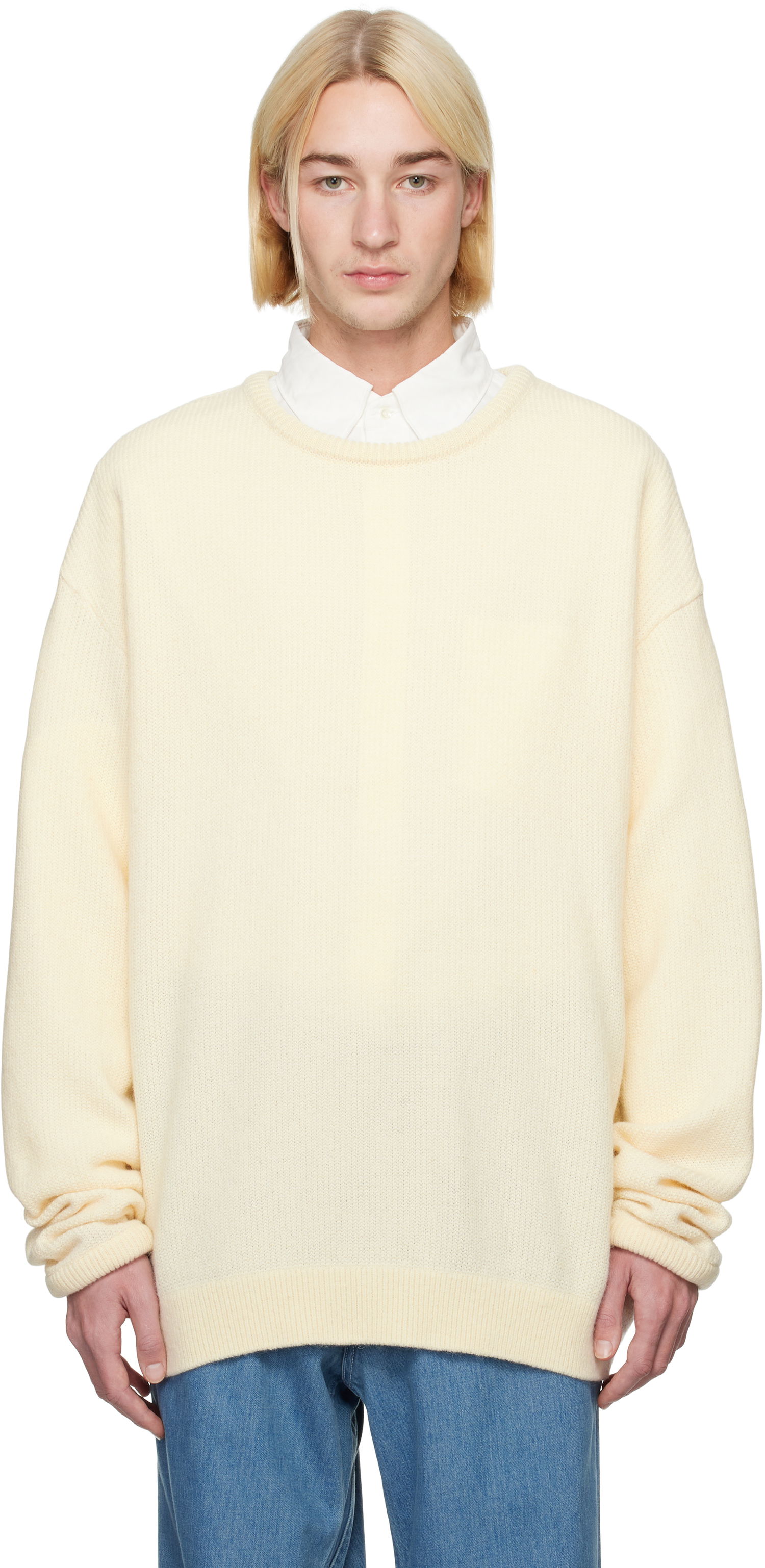 Пуловер NANAMICA Wool Sweater Бяло | S24FJ025U, 0