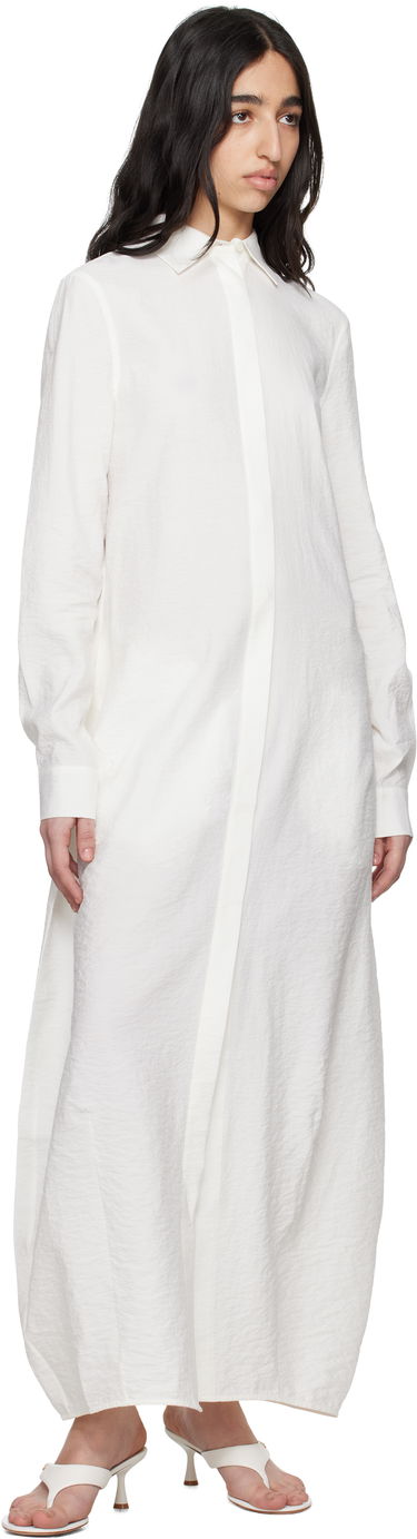 Pокля TOTEME TOTEME Parachute Shirt Maxi Dress Бяло | 251-WRD4489-FB0368, 3
