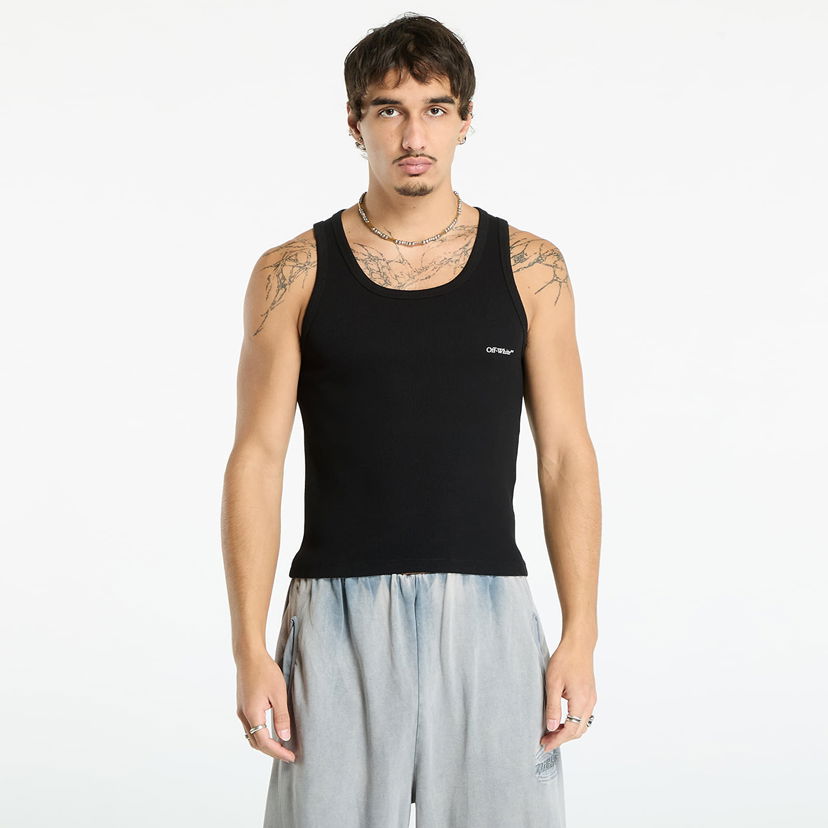 Потник Off-White Off-White Bookish Rib Tank Top Черно | OMUY006C99JER0021001