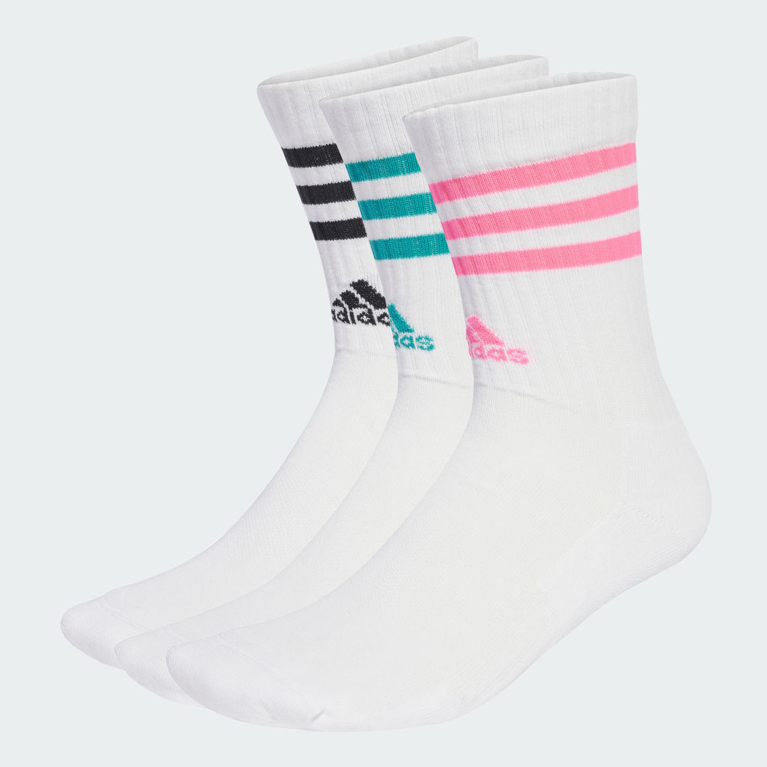 Чорапи adidas Performance 3-Stripes Cushioned Crew Socks - 3 Pairs Бяло | JW2765, 0