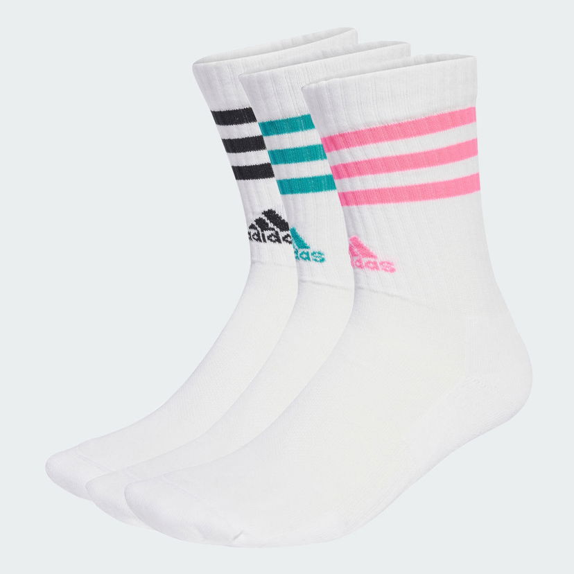 Чорапи adidas Performance 3-Stripes Cushioned Crew Socks - 3 Pairs Бяло | JW2765